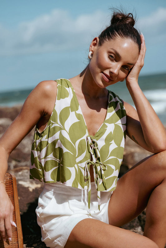 Breezy Tie-Front Crop Top
